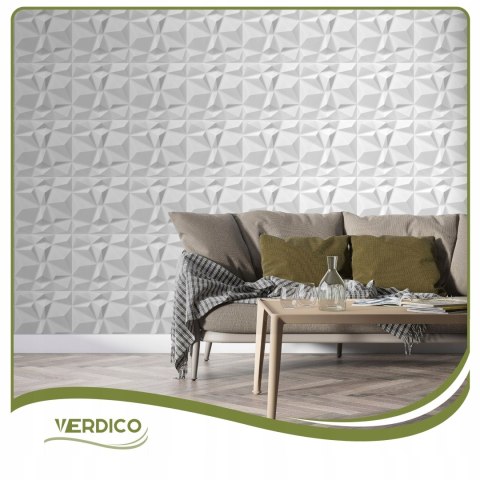 Kaseton Ścienny Sufitowy 3D Biały Panele Ścienne 50x50 0,25m2 BURSZTYN
