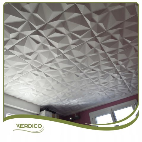 Kaseton Ścienny Sufitowy 3D Biały Panele Ścienne 50x50 0,25m2 BURSZTYN