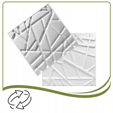 Kaseton Ścienny Sufitowy 3D Biały Panele Ścienne 50x50 0,25m2 LINE