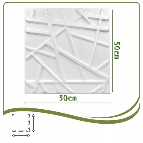 Kaseton Ścienny Sufitowy 3D Biały Panele Ścienne 50x50 0,25m2 LINE