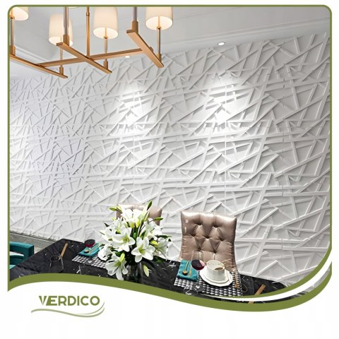 Kaseton Ścienny Sufitowy 3D Biały Panele Ścienne 50x50 0,25m2 LINE