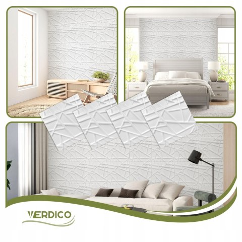 Kaseton Ścienny Sufitowy 3D Biały Panele Ścienne 50x50 0,25m2 LINE