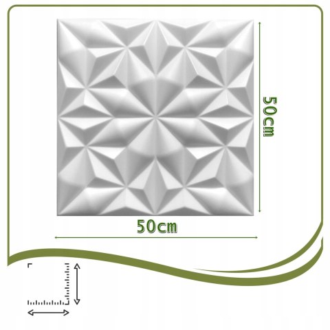 Kaseton Ścienny Sufitowy 3D Biały Panele Ścienne 50x50 0,25m2 ONYX