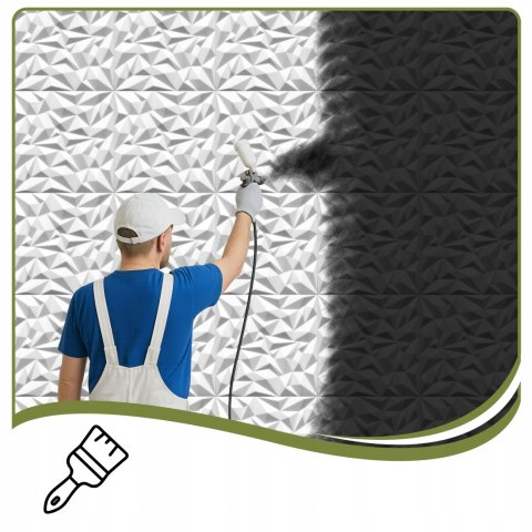Kaseton Ścienny Sufitowy 3D Biały Panele Ścienne Ametyst 50x50 0,25m2