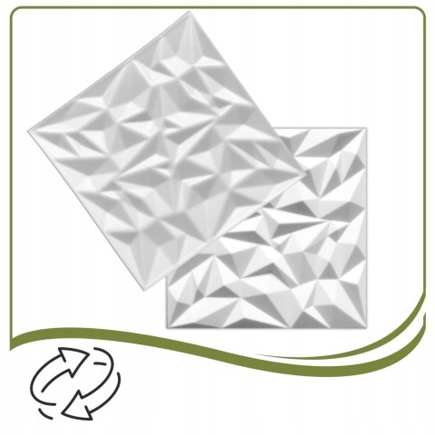 Kaseton Ścienny Sufitowy 3D Biały Panele Ścienne Ametyst 50x50 0,25m2