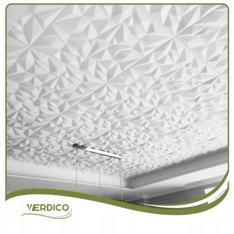 Kaseton Ścienny Sufitowy 3D Biały Panele Ścienne Ametyst 50x50 0,25m2