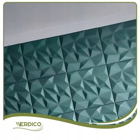 Kaseton Ścienny Sufitowy 3D Butelkowa Zieleń Panele 50x50 0,25m2 BRYLANT