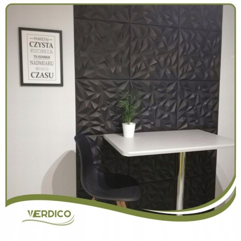 Kaseton Ścienny Sufitowy 3D Czarny Panele Ścienne 50x50 0,25m2 AMETYST