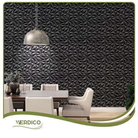 Kaseton Ścienny Sufitowy 3D Czarny Panele Ścienne 50x50 0,25m2 AMETYST