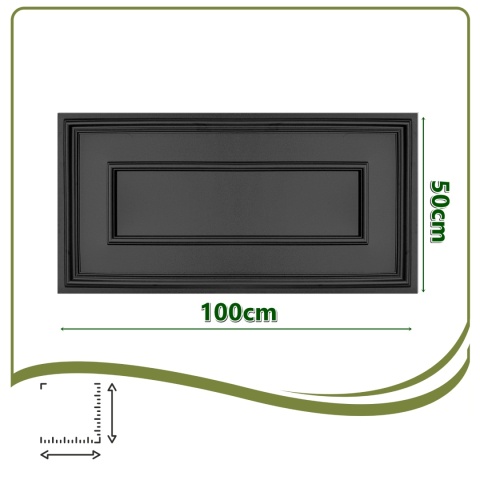 Sztukateria Ścienna Rama Kaseton Sufitowy 3D Czarny Panele Ścienne 50x50 0,50m2 RAMA CZARNA