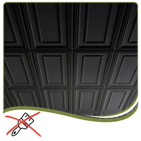 Sztukateria Ścienna Rama Kaseton Sufitowy 3D Czarny Panele Ścienne 50x50 0,50m2 RAMA CZARNA