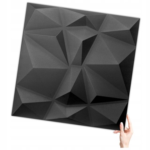 Kaseton Ścienny Sufitowy 3D Czarny Panele Ścienne 50x50 0,25m2 Bursztyn