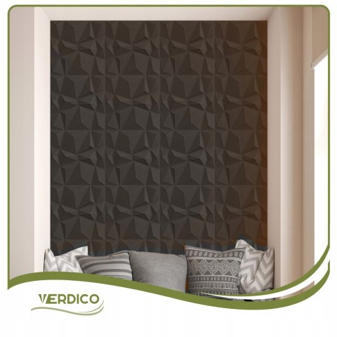 Kaseton Ścienny Sufitowy 3D Czarny Panele Ścienne 50x50 0,25m2 Bursztyn