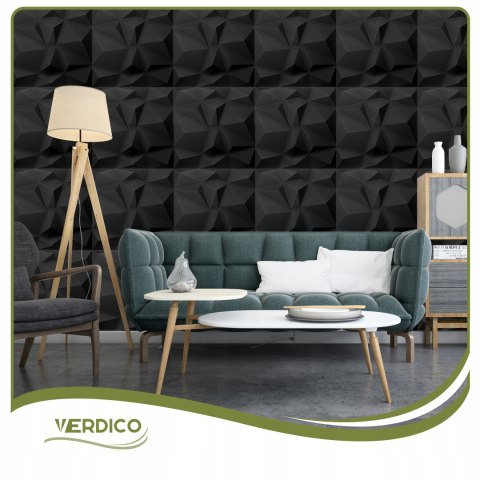 Kaseton Ścienny Sufitowy 3D Czarny Panele Ścienne 50x50 0,25m2 Bursztyn
