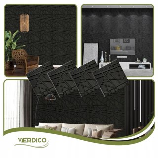 Kaseton Ścienny Sufitowy 3D Czarny Panele Ścienne 50x50 0,25m2 LINE