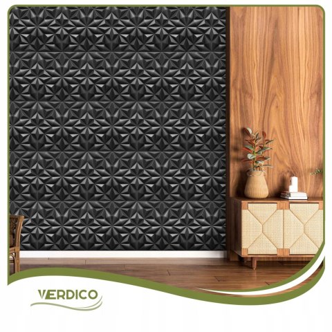 Kaseton Ścienny Sufitowy 3D Czarny Panele Ścienne 50x50 0,25m2 Onyx