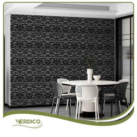 Kaseton Ścienny Sufitowy 3D Czarny Panele Ścienne 50x50 0,25m2 Onyx