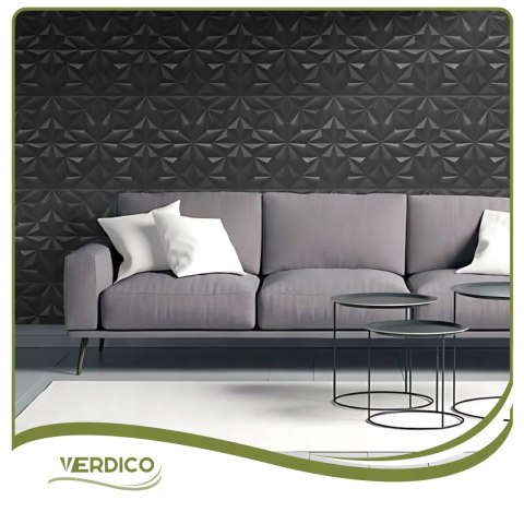 Kaseton Ścienny Sufitowy 3D Czarny Panele Ścienne 50x50 0,25m2 Onyx