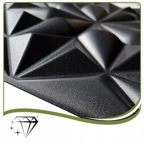 Kaseton Ścienny Sufitowy 3D Czarny Panele Ścienne 50x50 0,25m2 Onyx