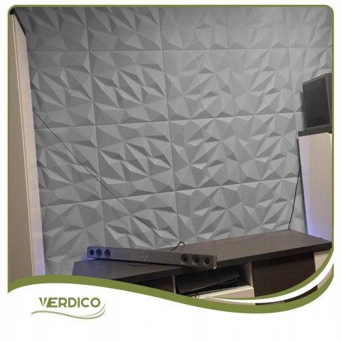 Kaseton Ścienny Sufitowy 3D SZARE Panele Ścienne 50x50 0,25m2 BRYLANT