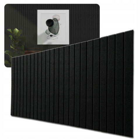 LAMELE Panele ścienne 3D dekoracyjne filc 60x120cm CZARNE 08 + PINEZKI