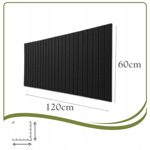 TABLICA FILCOWA LAMELE na NOTATKI 60x120cm CZARNA 08 + PINEZKI