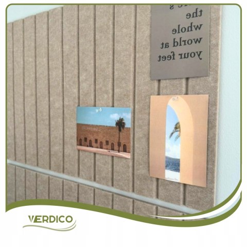 TABLICA FILCOWA LAMELE na plan lekcji 60x120cm filc CIEMNY BEŻ 29 + PINEZKI