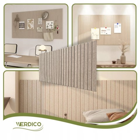TABLICA FILCOWA LAMELE na plan lekcji 60x120cm filc CIEMNY BEŻ 29 + PINEZKI