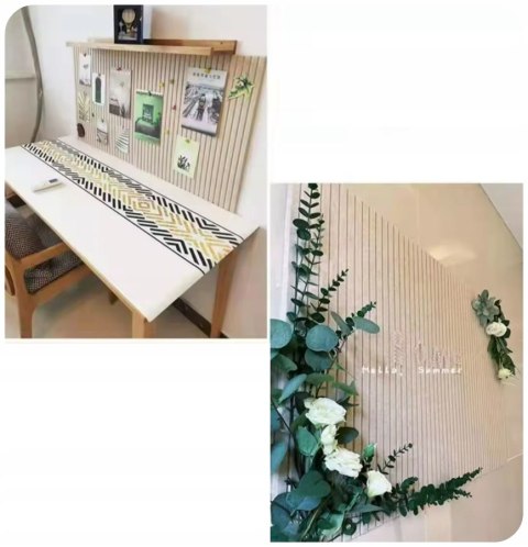 TABLICA FILCOWA LAMELE na plan lekcji 60x120cm filc CIEMNY BEŻ 29 + PINEZKI