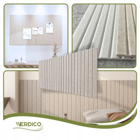 TABLICA FILCOWA LAMELE na plan lekcji 60x120cm filc Jasny BEŻ 03 + PINEZKI
