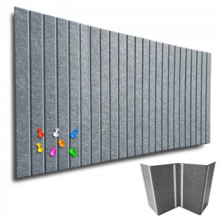TABLICA FILCOWA LAMELE na plan lekcji 60x120cm filc SZARA 38 + PINEZKI