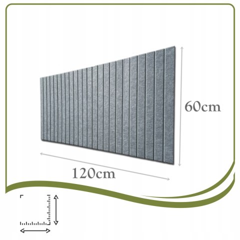 TABLICA FILCOWA LAMELE na plan lekcji 60x120cm filc SZARA 38 + PINEZKI