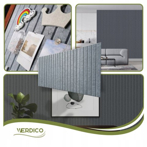 TABLICA FILCOWA LAMELE na plan lekcji 60x120cm filc SZARA 38 + PINEZKI